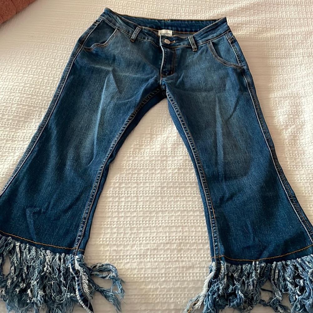 Fringe jeans - medium blue